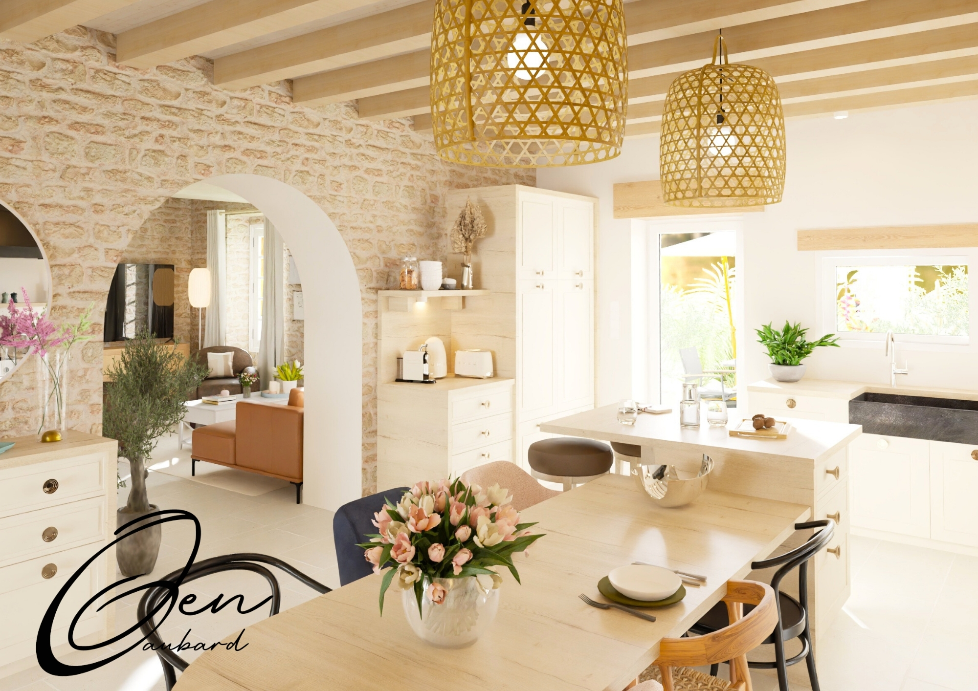 Transformation intérieure avant-après GRANGE SAINTE GEMME LA PLAINE VENDEE ( (13)