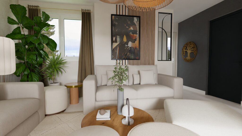 Salon Feng Shui couleurs claires