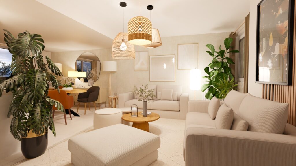 salon feng shui lumière tamisée